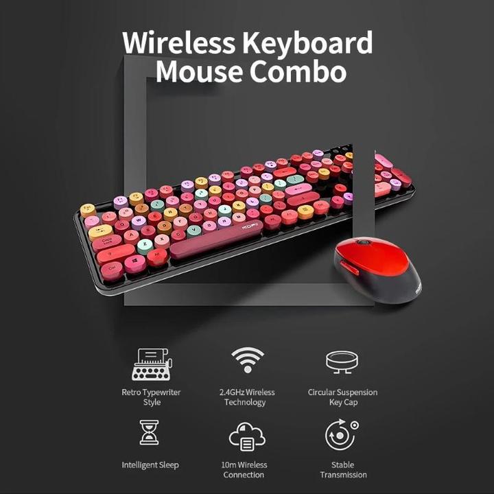 Produktbild Philips MOFII Sweet Wireless 2.4G full layout keyboard and black optical mouse with multi-colored design but