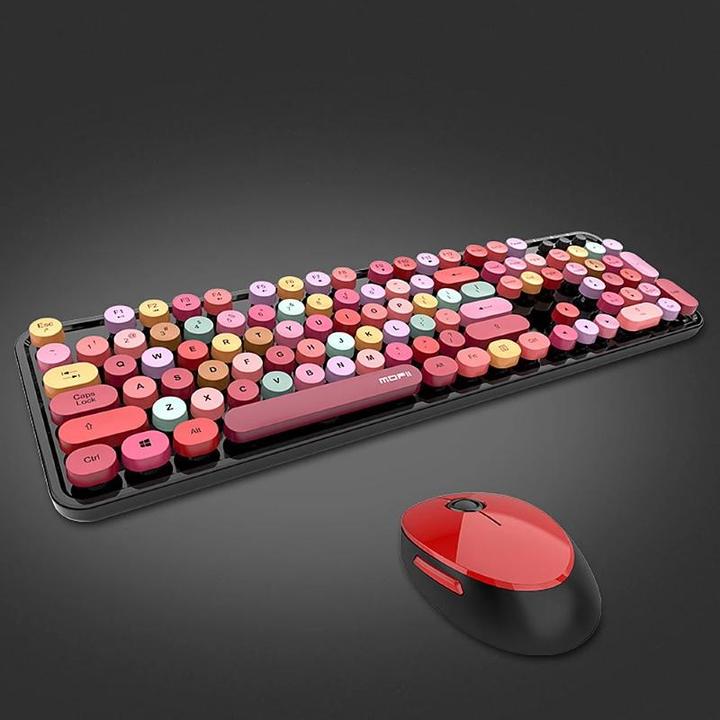 Produktbild Philips MOFII Sweet Wireless 2.4G full layout keyboard and black optical mouse with multi-colored design but