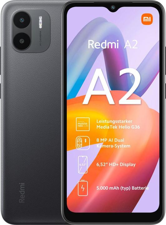 Image du produit Xiaomi Redmi A2 (32 Go, Noir, 6.52", Double SIM, 8 Mpx, 4G)