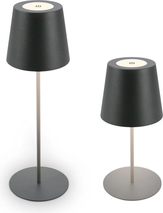 B.K.Licht Lampe de table LED rechargeable, IP44, 2,5W, anthracite