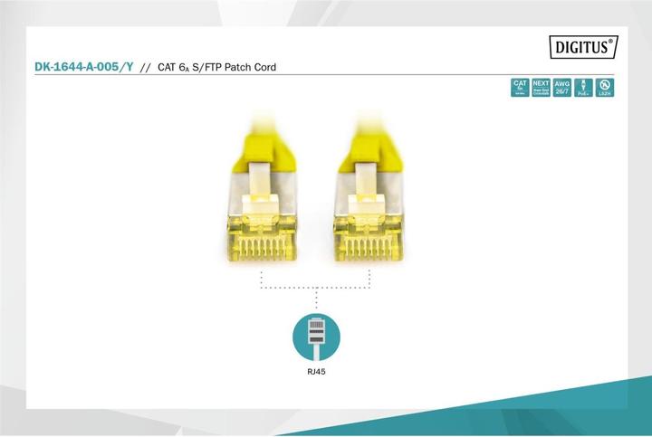 Actual product image Digitus Network cable (S/FTP, CAT6a, 0.50 m)