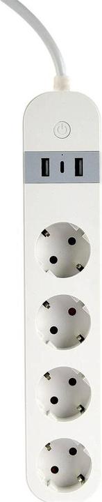 Actual product image Gembird Smart multiple socket outlet with USB charger 4 French sockets White (4 x, CEE 7/5, 1.50 m)