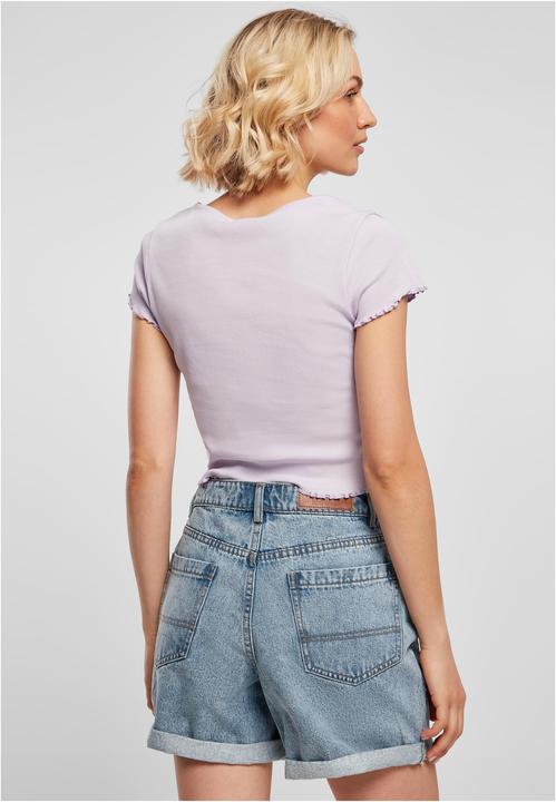 Actual product image Urban Classics Ladies Cropped Button Up Rib Tee - 12114 (S)