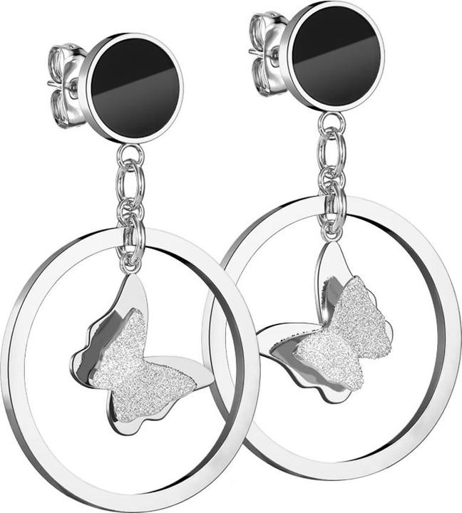 Star Piercing Ohrstecker silber Anhänger Ring mit Schmetterling (ohne Messing, Chirurgenstahl 316L)