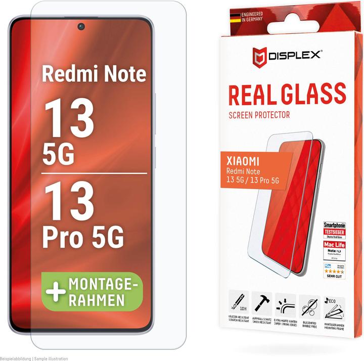 Image du produit Displex Real Glass, 2D Panzerglas (1 pièce(s), Xiaomi Redmi Note 13 5G, Xiaomi Redmi Note 13 Pro 5G)