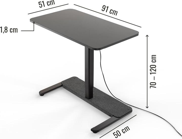Produktbild Yaasa Desk One - Dunkelgrau/Schwarz (91 x 51 cm)