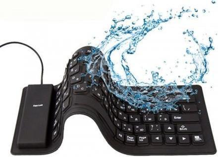 Actual product image Gembird FLEXIBLE USB ENG/Juodas KB-109F-B (DE, Cable)