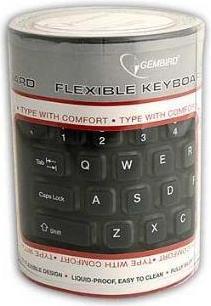 Actual product image Gembird FLEXIBLE USB ENG/Juodas KB-109F-B (DE, Cable)