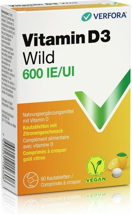 Immagine prodotto Wild Pharma Vitamina D3 Wild Tabl 600 UI vegan 60 Capsule (90 Pezzo/i, Pillole, 25 g)