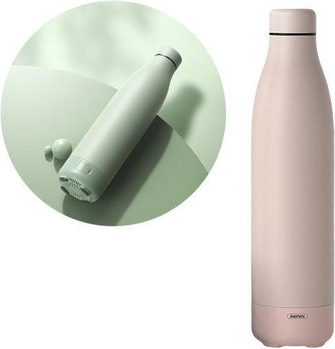Image du produit Remax Enceinte sans fil Bluetooth 5.0 avec thermos, 500 ml Coupe rose (RB-M5) (5 h, Fonctionnement sur batterie)