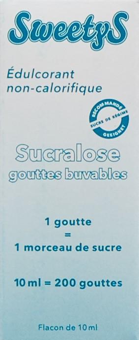 Valeurs nutritives et ingrédients Goodness SweetyS Sucralose Süssstoff (19 g)