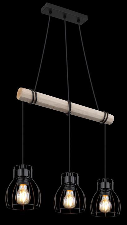 Actual product image Globo Pendant lamp Mina black matt 3xE27 (E27)