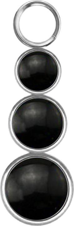 Actual product image Star Piercing Anhänger silber drei schwarze Onyx Steine (without brass, Surgical steel 316L, Mineral)
