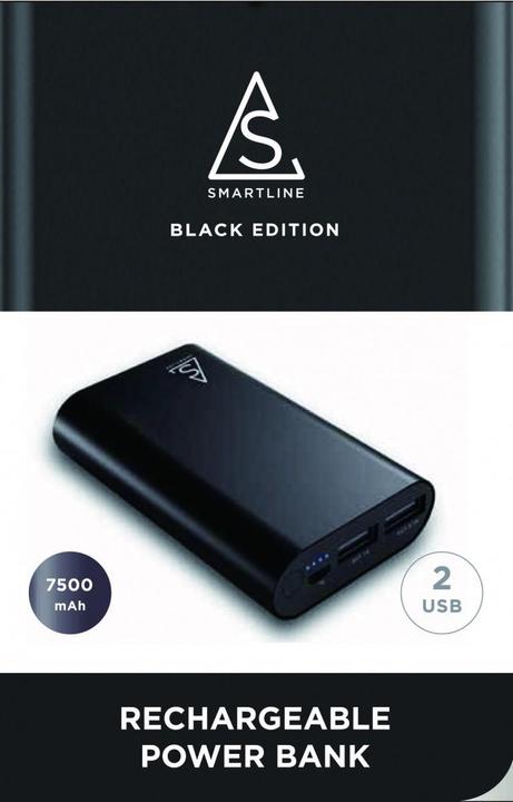 Produktbild Holdit Powerbank Smartline 7500 mAh Juodas (613373) (7500 mAh, 27.75 Wh)