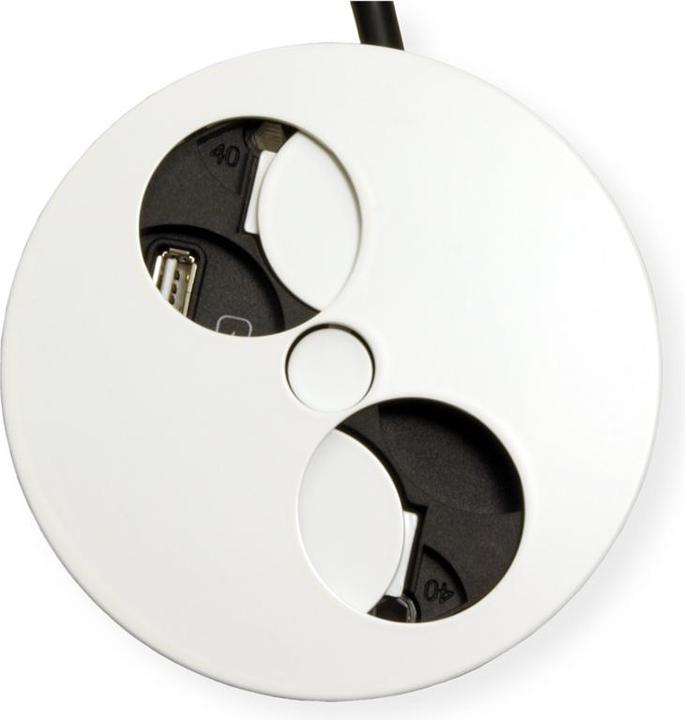 Immagine prodotto Bachmann TWIST - 2 m - 1 uscite AC - Interno - Metallo - Plastica - Bianco - 42,5 mm (1 x, CEE 7/3, CEE 7/5, 2 m)