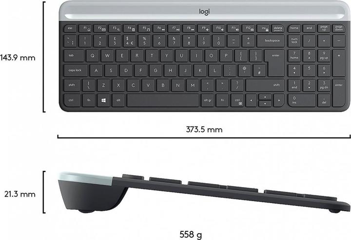 Actual product image Logitech MK470 Wireless keyboard and mouse, Graphite Sp., US (Eng. Int., Wireless)