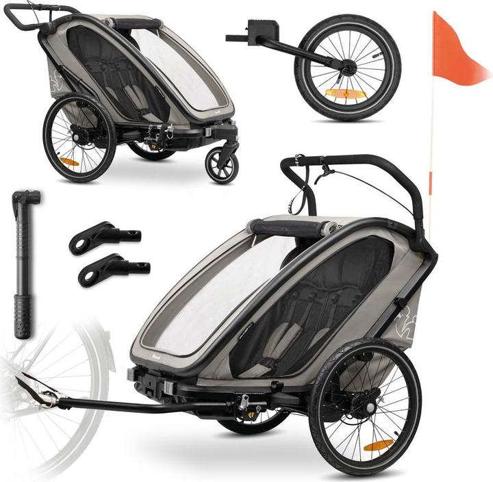 Produktbild Hauck 3in1 Fahrradanhänger Bike N Walk Duo für