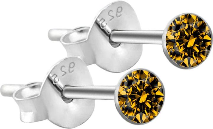 Produktbild Star Piercing Ohrstecker rund aus 925 Sterlingsliber mit Kristall topaz (925 Sterlingsilber, ohne Messing)