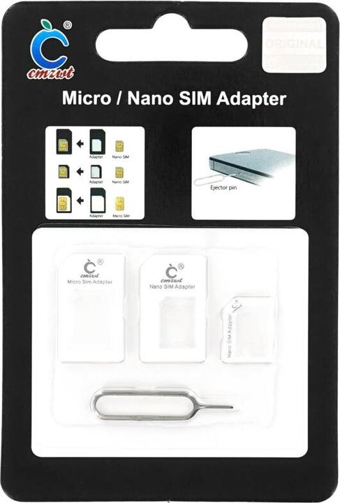 Immagine prodotto Cmzwt Set di adattatori Nano SIM e Micro SIM bianco (Porta SIM)