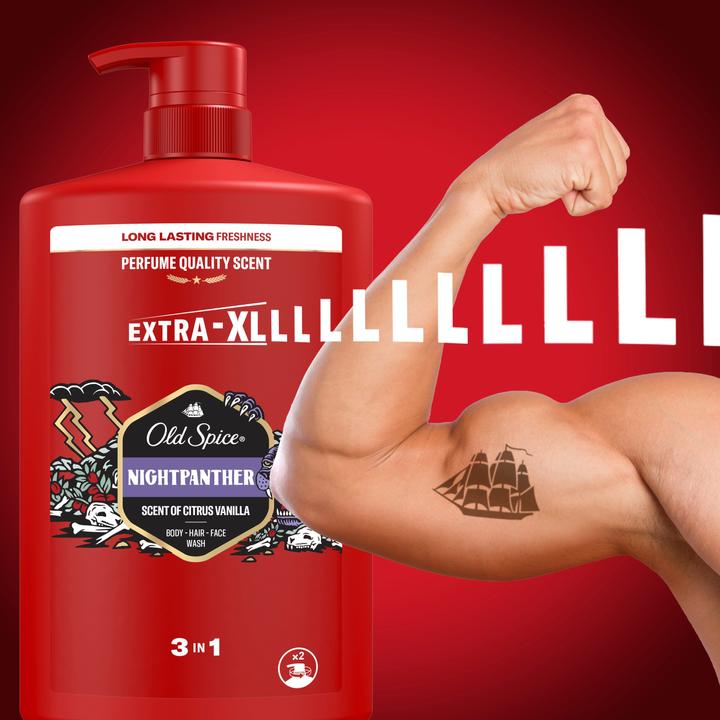 Produktbild Old Spice Shampoo & Body Wash Night Panther Haarshampoo (1000 ml, Flüssiges Shampoo)
