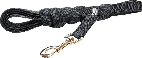 Julius-K9 Super-grip leash noir/gris 14mm/3m avec poignée (Chien)