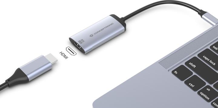 Productafbeelding Conceptronic Adapter USB-C -> 2.1 HDMI-adapter 8K 60Hz grijs (USB Type-C, HDMI, 3.02 cm)