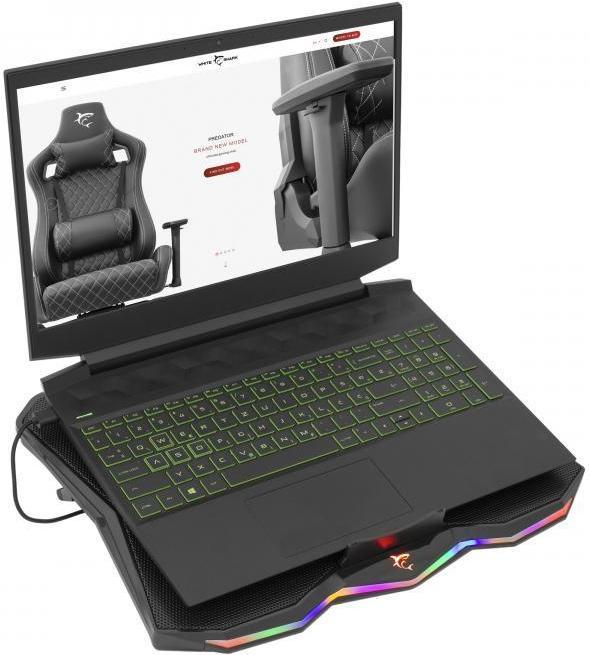 Produktbild White Shark Cooling stand for laptop Glacier, up to 17.3 ", 1 silent fan, RGB backlight