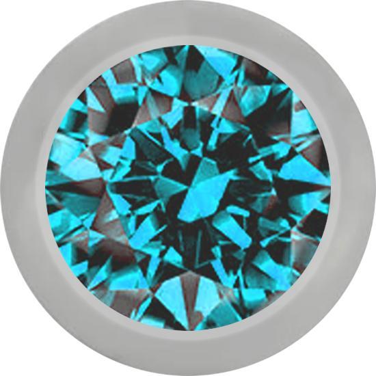 Image du produit Star Piercing Micro boule argentée avec cristal aqua (sans laiton, Titane G23)