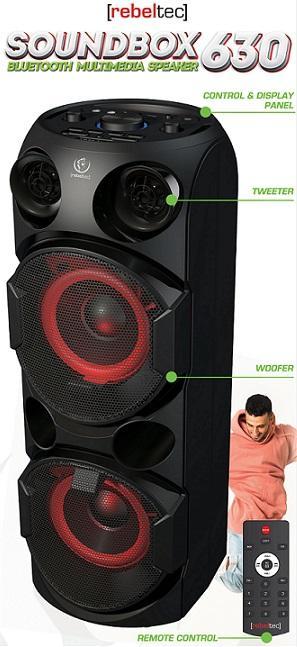 Rebeltec Portable speaker SoundBox 630 Bluetooth karaoke speaker (4 h, Batteriebetrieb)