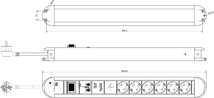 Produktbild Bachmann Steckdosenleiste (6 x, CEE 7/3, 2 m)