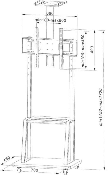 Produktbild Techly Boden-TV-Halter für TV (Universal, 70", 60 kg)