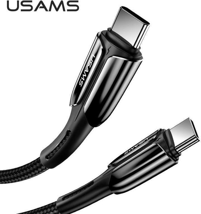 Actual product image Usams U43 USB-C to USB-C fast charging cable 100W, Black (1.20 m, USB 3.2, 100 W)