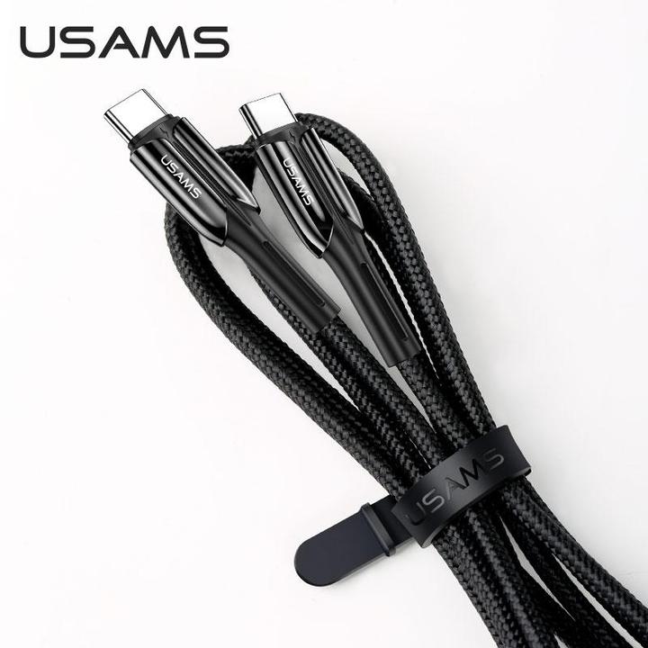 Actual product image Usams U43 USB-C to USB-C fast charging cable 100W, Black (1.20 m, USB 3.2, 100 W)