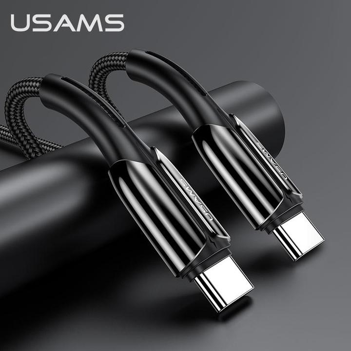 Actual product image Usams U43 USB-C to USB-C fast charging cable 100W, Black (1.20 m, USB 3.2, 100 W)