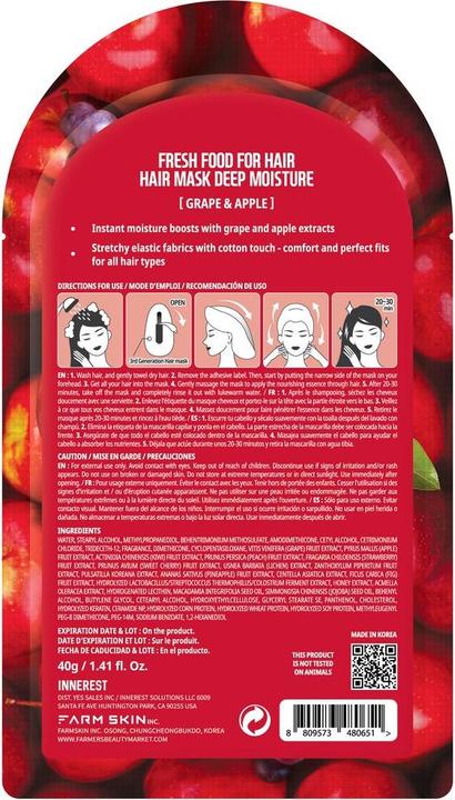 Produktbild Farmskin Fresh Food - Hair Mask Deep Moisture Grape / Apple (40 ml)
