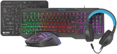 Immagine prodotto Fury Set COMBO 4in1 Thunderstreak 3.0 e mouse + Cuffie + Tappetino per mouse