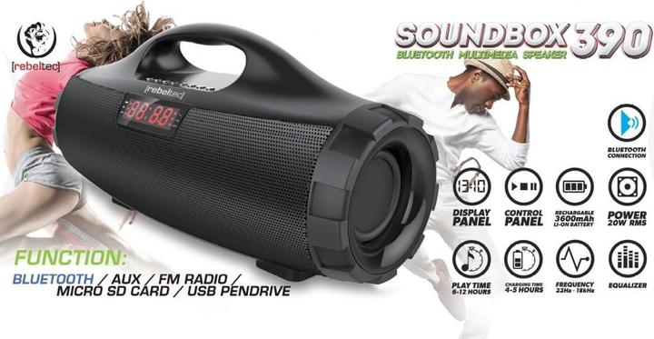 Image du produit Rebeltec SoundBox 390 Bluetooth garsiakalbis (12 h, Fonctionnement sur batterie)