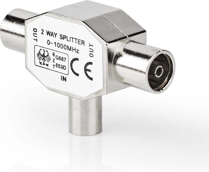 Actual product image Nedis Coax splitter IEC (Coaxia l) male - 2X IEC (Coaxia (Antenna cable)