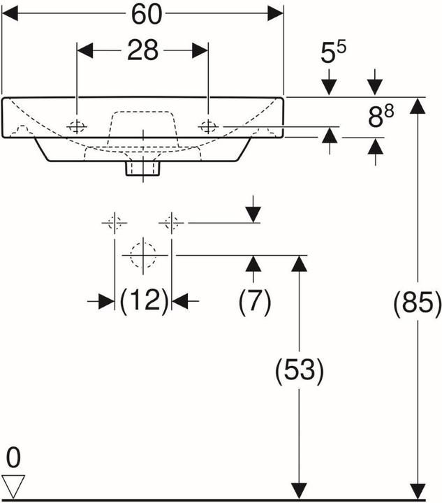 Actual product image Geberit Unruly, Smyle Square, 60x48 cm (480 mm, 600 mm)