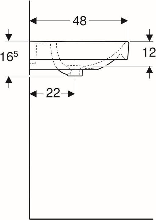 Actual product image Geberit Unruly, Smyle Square, 60x48 cm (480 mm, 600 mm)