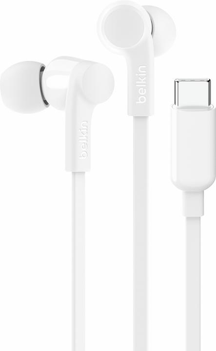 Belkin USB-C Earbuds W/ Adjustable Volume Limiter White (keine Geräuschunterdrückung, Kabelgebunden)