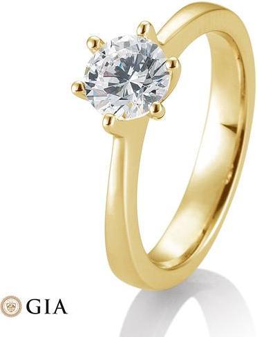 Actual product image Breuning 6 prong set 0.40-0.60 ct. (52, 750/18 K Gold)