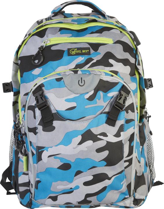 Actual product image Wheel Bee Backpack Gen. Z Blue Generation Z Camouflage Blue, 46x32x20 cm, B. 2xCR2032 incl.