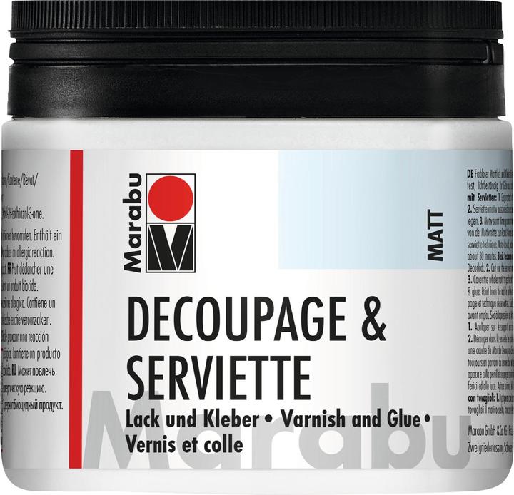 Immagine prodotto Marabu Lacca e colla opaca per decoupage 500ml (Trasparente, 500 ml)