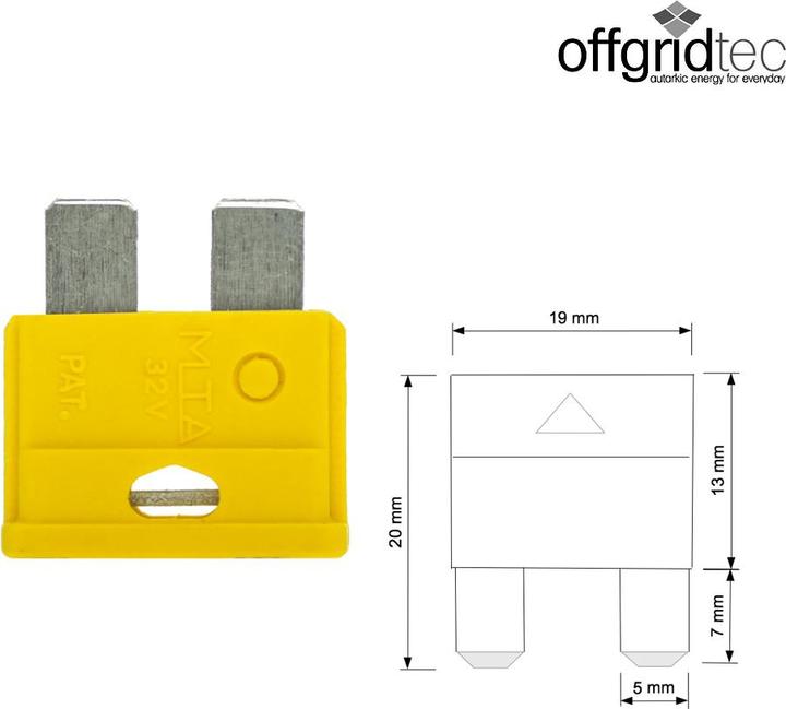 Produktbild Offgridtec 20A KFZ Flachsicherung 6-32V