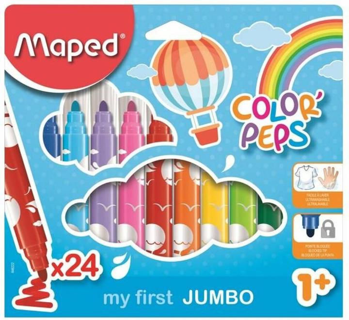 Image du produit Maped my first Feutre de coloriage COLOR'PEPS JUMBO, étui carton de 24 pièces (Couleurs assorties, 12 x)