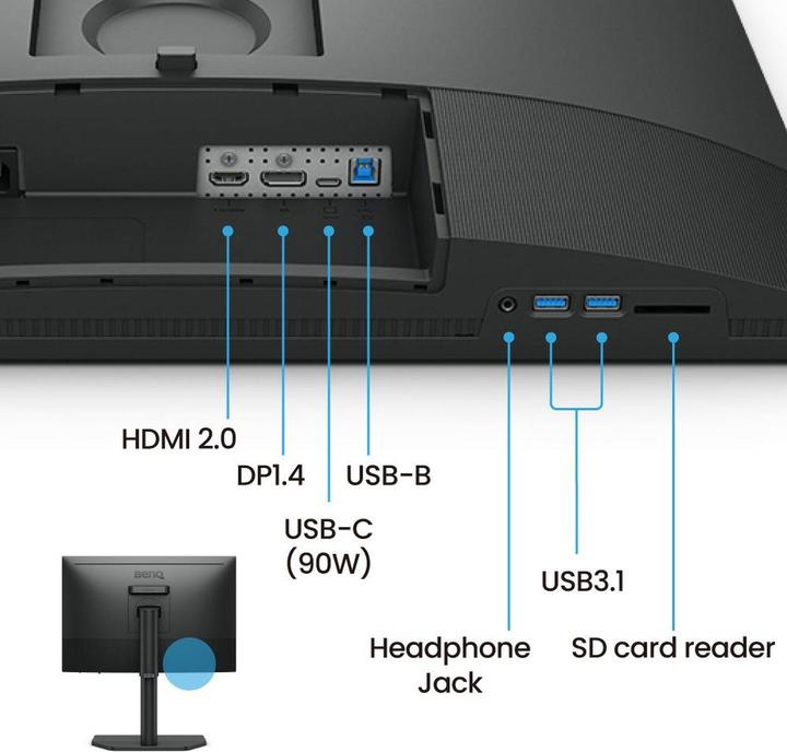 Produktbild BenQ 61,2cm SW242Q 16:10 DP/HDMI/DVI gr.lift/piv. WUXGA (2560 x 1600 Pixel, 24.10")