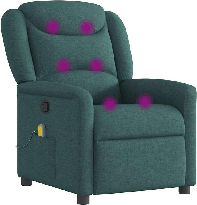 Immagine prodotto VidaXL Poltrona massaggiante Tessuto verde scuro Poltrona massaggiante TV