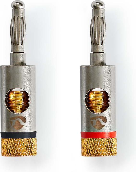 Produktbild Nedis Bananenstecker Stecker Vergoldet 2 Stück Aluminium Metall Gold