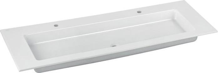 Produktbild Keuco Keramik-Doppelwaschtisch ROYAL 60 1409x17x538mm m 2x1L-Boh we (538 mm, 1409 mm)